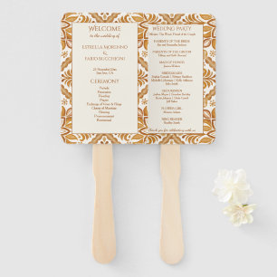 Abanico Programa de boda mexicano Talavera terracotta