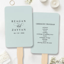 Programa de Boda Minimalista de Color Menta Pastel