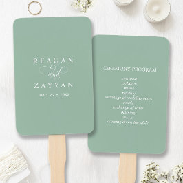 Abanico Programa de Boda Minimalista Dusty Mint