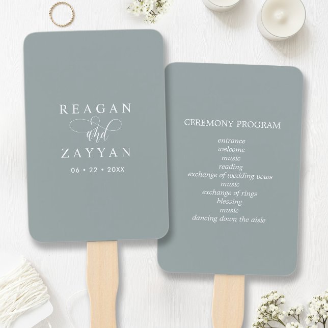 Abanico Programa de Boda Minimalista Dusty Sage (Subido por el creador)