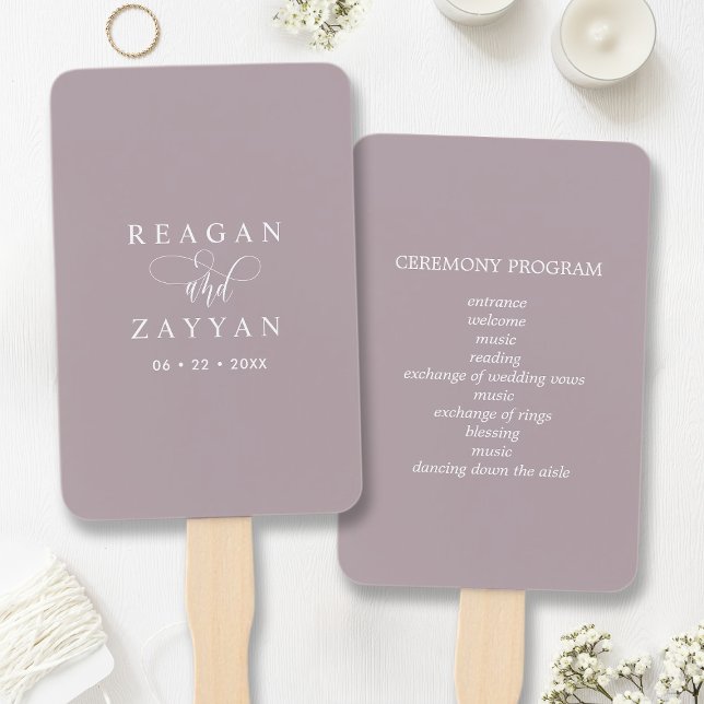 Abanico Programa de Boda Minimalista Lavanda Polvorienta (Subido por el creador)