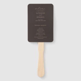 Abanico Programa de Boda Minimalista Marrón Moderno