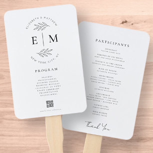 Abanico Programa de Boda Minimalista Moderno y Elegante
