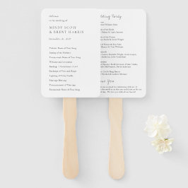 Abanico Programa de Boda Minimalista Negro y Blanco Modern