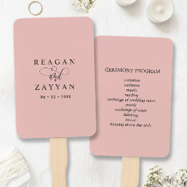 Abanico Programa de Boda Minimalista Rosa Coral Suave