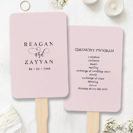 Abanico Programa de Boda Minimalista Rosa Sonrojado