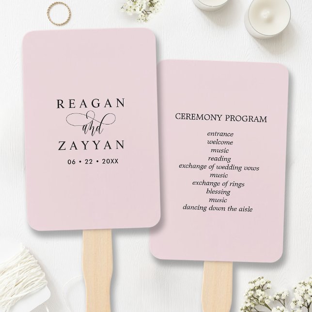 Abanico Programa de Boda Minimalista Rosa Sonrojado (Subido por el creador)