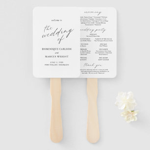 Abanico Programa de Boda Moderno con Caligrafía Elegante