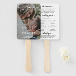 Abanico Programa de Boda Moderno con Letra Elegante Script