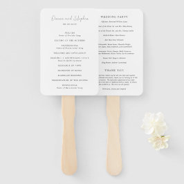 Abanico Programa de Boda Moderno en Blanco y Negro Limpio