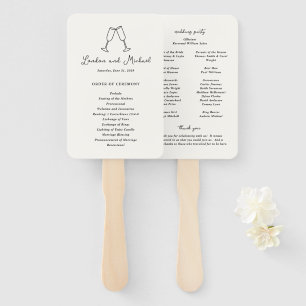 Abanico Programa de Boda Moderno Garabatos Flautas Dibujad