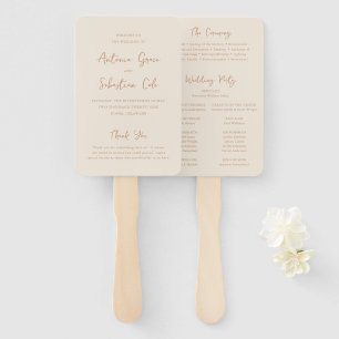 Abanico Programa de Boda Moderno Neutros Terrosos Elegante