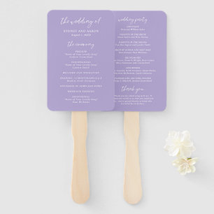 Abanico Programa de Boda Moderno Sydney Lavender