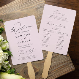 Abanico Programa de Boda Moderno y Elegante de Lavanda
