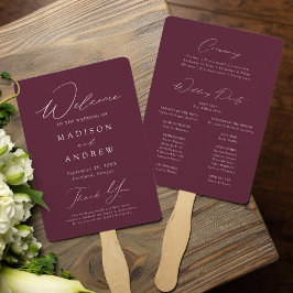 Abanico Programa de Boda Moderno y Elegante Morado