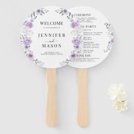 Abanico Programa de Boda Morada Lilac Floral