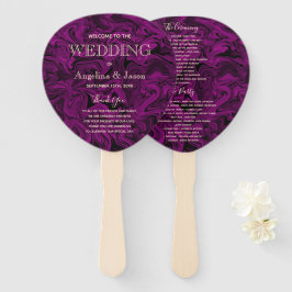 Abanico Programa de Boda Morado