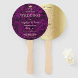 Abanico Programa de Boda Morado Elegante