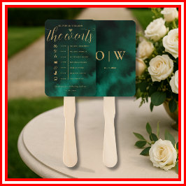 Abanico Programa de Boda Orden de Eventos Verde Esmeralda
