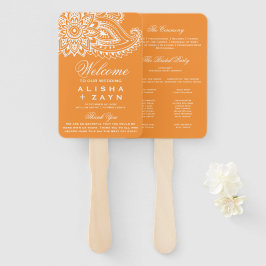 Abanico Programa de Boda Paisley para naranjas Indios