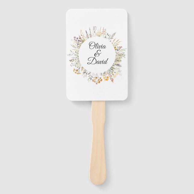Abanico Programa de Boda Peach Terracotta Wildflower Meado (Anverso)