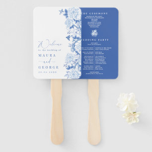 Abanico Programa de Boda Peony para Aves de la Chinoiserie