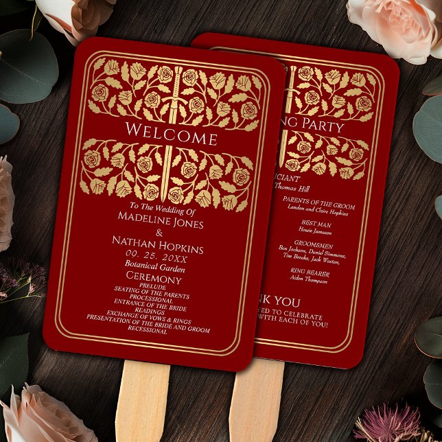 Abanico Programa de Boda Real Espada Medieval Escarlata Do (Subido por el creador)