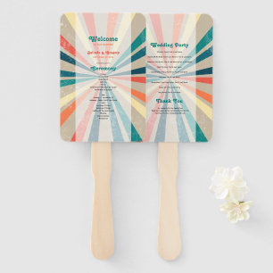 Abanico Programa de Boda Retro Sunburst Colorful