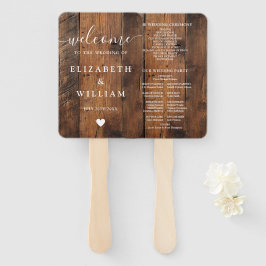 Abanico Programa de Boda Rustic Barn Wood