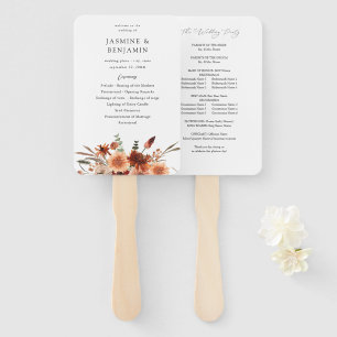 Abanico Programa de Boda Rustic Earth & Champagne Florals