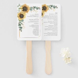 Abanico Programa de Boda Rústica de Eucalipto de Giro Flor