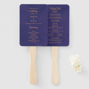 Abanico Programa de Boda Simple Elegante Púrpura Dorado