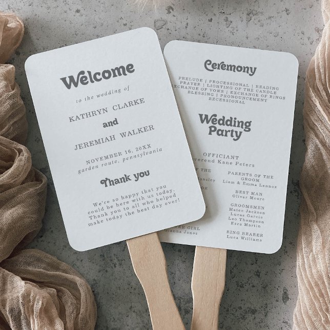 Abanico Programa de Boda Simple Formal (Subido por el creador)
