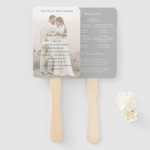 Abanico Programa de Boda Simple Gris Elegante