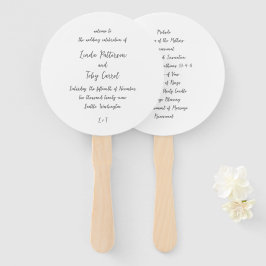 Abanico Programa de Boda Simple Manuscrito Moderno