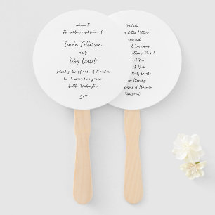 Abanico Programa de Boda Simple Manuscrito Moderno