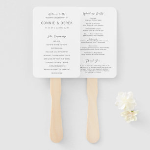 Abanico Programa de Boda Simple Moderno
