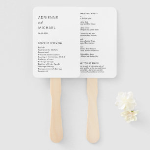 Abanico Programa de Boda Simple Moderno