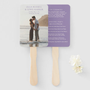 Abanico Programa de Boda Simple Moderno Morado