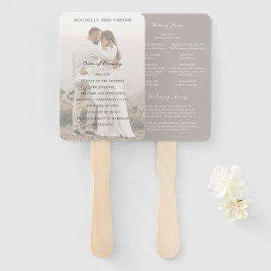 Abanico Programa de Boda Simple y Elegante de Taupe