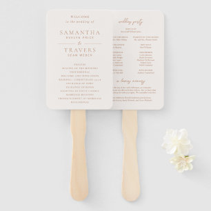 Abanico Programa de Boda Tradicional Terroso y Elegante