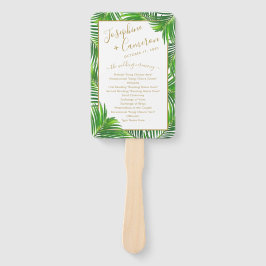 Abanico Programa de Boda Tropical con Palm Moderno Exubera