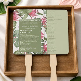 Abanico Programa de Boda Tropical Divertido Juego de Abani