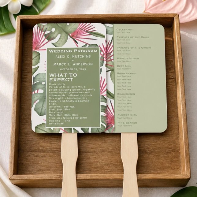 Abanico Programa de Boda Tropical Divertido Juego de Abani (Subido por el creador)