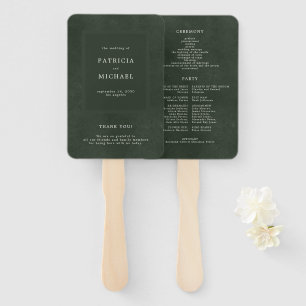 Abanico Programa de boda verde elegante moderno simple