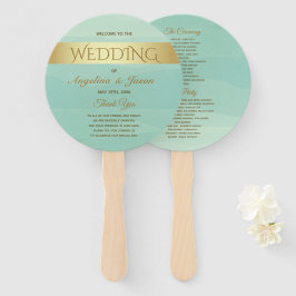 Abanico Programa de Boda Verde Menta