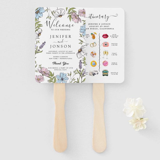 Abanico Programa de bodas (Anverso y reverso)