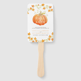 Abanico Programa de bodas acuarelas de calabaza para el am