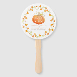 Abanico Programa de bodas acuarelas de calabaza para el am