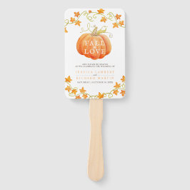 Abanico Programa de bodas acuarelas de calabaza para el am
